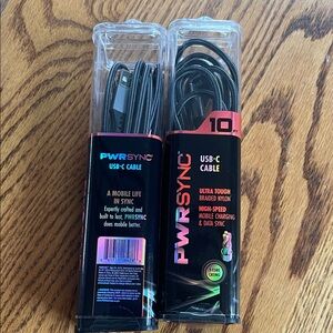 USB-C Cable - 10ft, Black . 2 pieces .